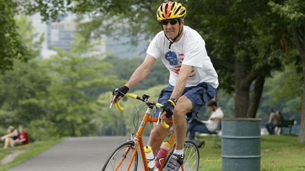 US Secretary of State, John Kerry riding bike